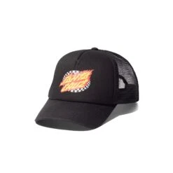 Santa Cruz Oval Check Flame Trucker Cap (Youth)